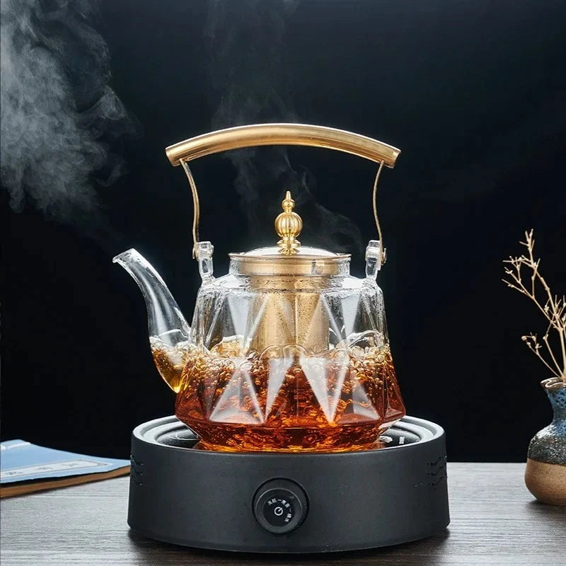Théière en Verre Résistante à la Chaleur avec Infuseur - Idéale pour le Thé et le Gaiwan