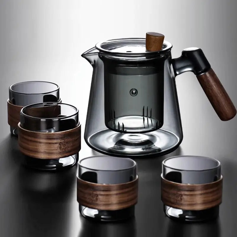 Théière en Verre avec Poignée Latérale et Filtre - Service à Thé Kung Fu