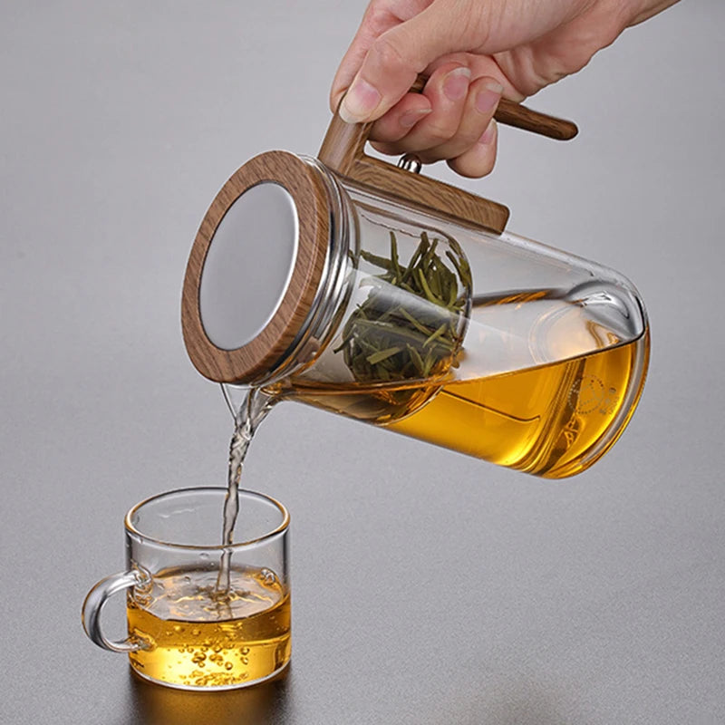 Théière en Verre avec Infuseur Magnétique - Résistante à la Chaleur pour Thés en Vrac