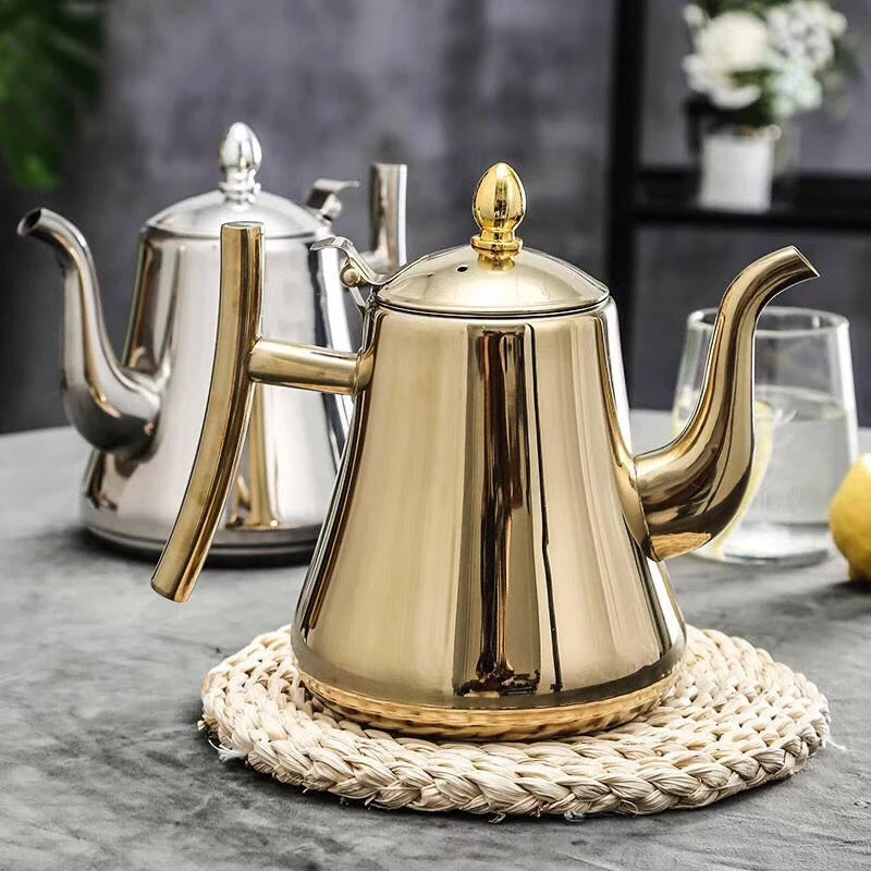 Théière Inox Épaisse avec Infuseur - Bouilloire Design pour Induction