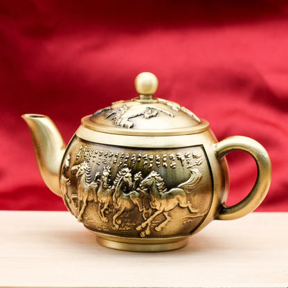 Théière Chinoise Vintage en Cuivre - Service à Thé Kung Fu Résistant à la Chaleur