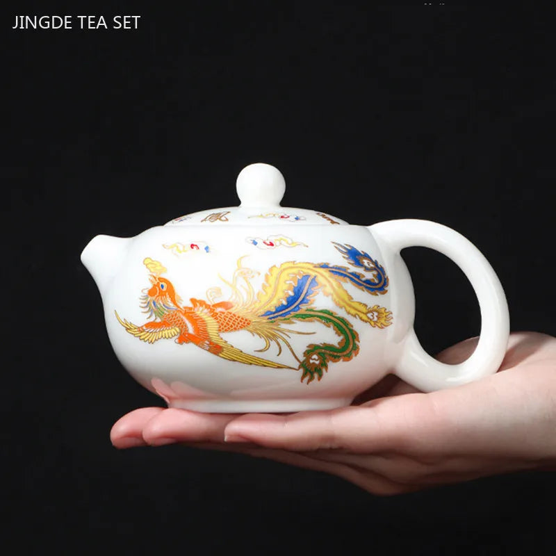 Théière Xishi Dehua en Porcelaine Blanche 230ml - Infuseur à Thé Chinois pour la Maison