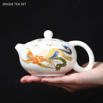 Théière Xishi Dehua en Porcelaine Blanche 230ml - Infuseur à Thé Chinois pour la Maison
