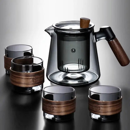 Théière en Verre avec Poignée Latérale et Filtre - Service à Thé Kung Fu