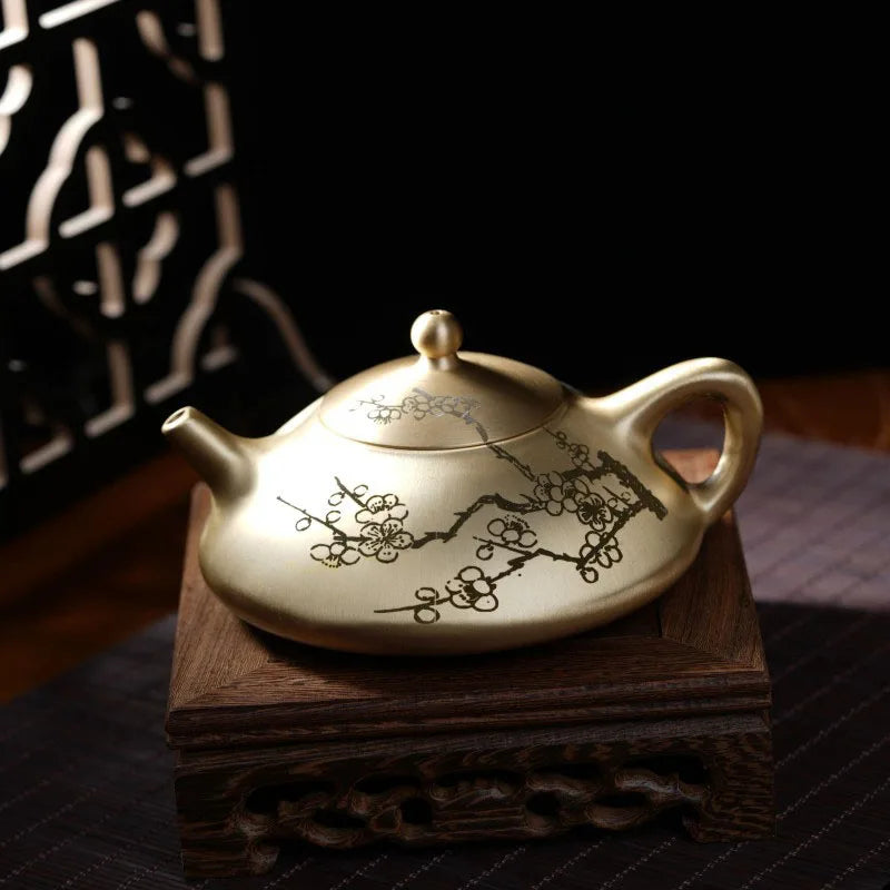 Théière Chinoise Artisanale en Fonte et Cuivre - Style Traditionnel