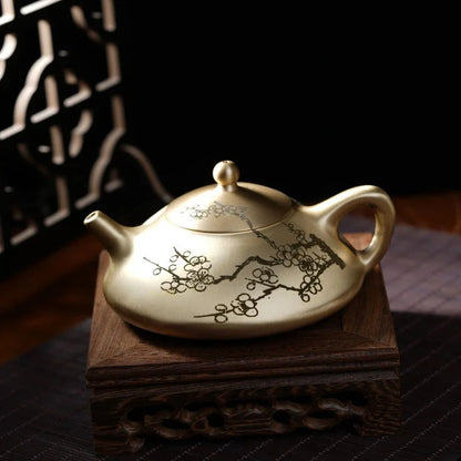 Théière Chinoise Artisanale en Fonte et Cuivre - Style Traditionnel
