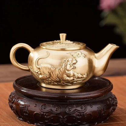Théière en Laiton "Tiger and Lifestyle" - Élégante Décoration pour la Maison