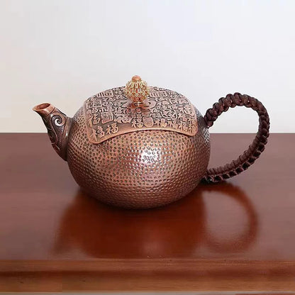 Bouilloire Artisanale en Cuivre - Théière Vintage pour Service à Thé Kung Fu