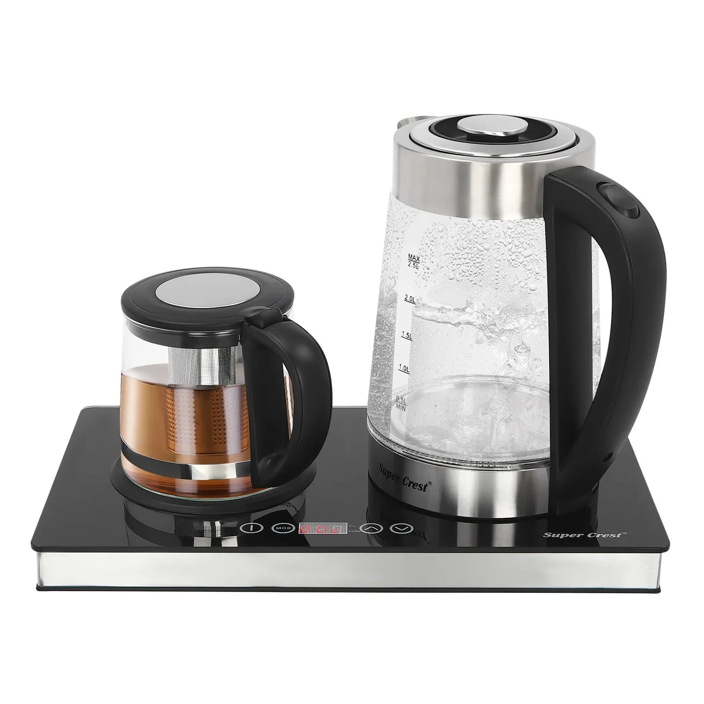 Bouilloire Électrique en Verre 2,5L avec Écran LCD - Design Chic pour la Cuisine