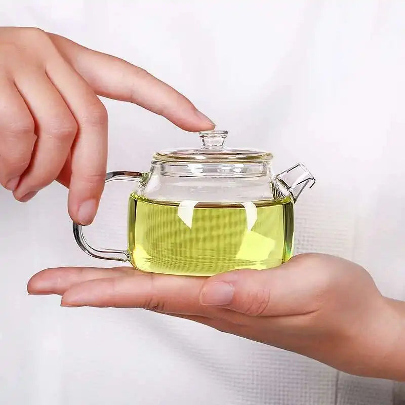 Théière en Verre Transparente Petite Capacité avec Filtre - Idéale pour Infusions et Service Kung Fu