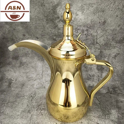 Cafetière Arabe Dorée en Acier Inoxydable - Théière à Longue Bouche 500ml