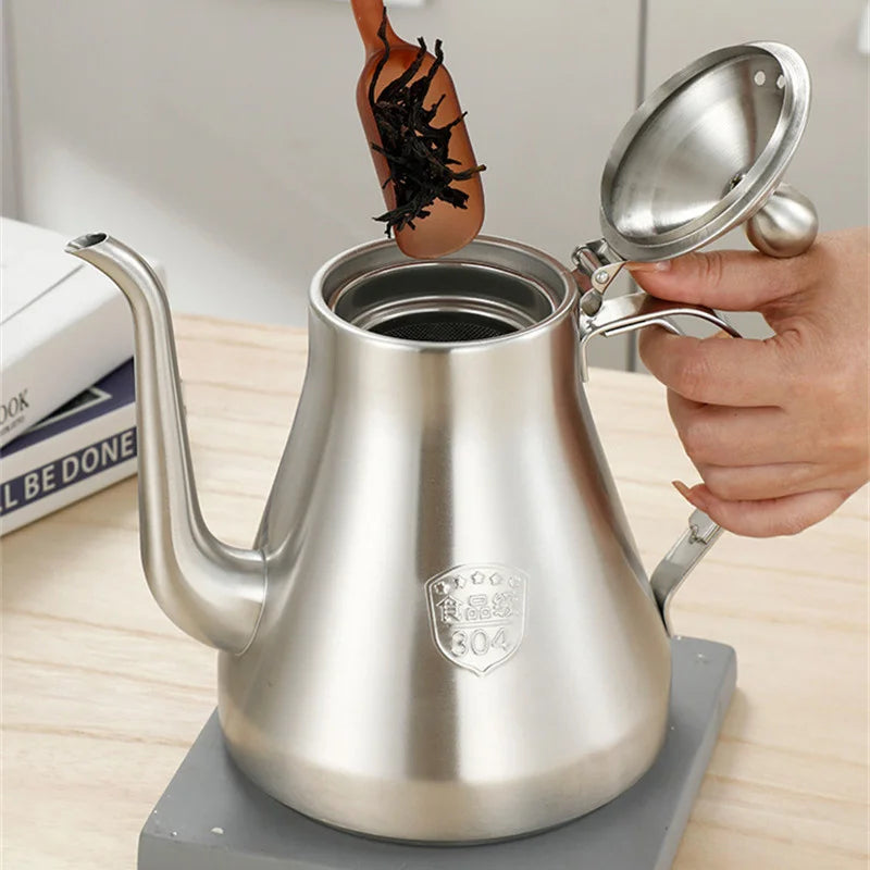 Bouilloire à Thé 1.5L Inox 304 avec Infuseur - Compatible Vitrocéramique & Gaz