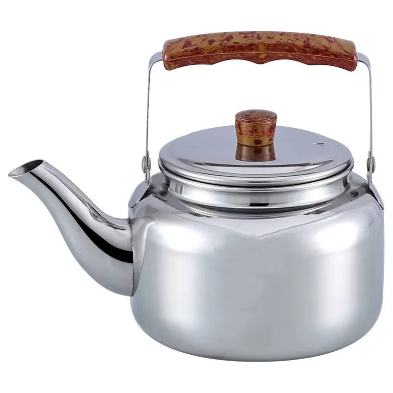Bouilloire Théière Électrique Inox 1L pour Cuisinière Gaz/Électrique - Idéale Maison & Camping