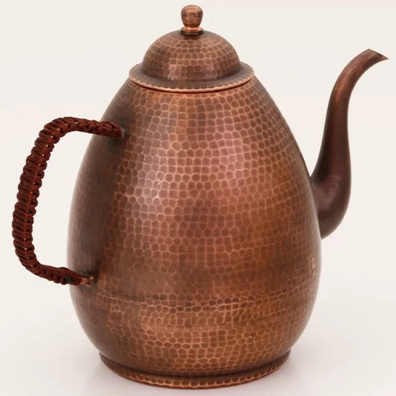 Théière et Cafetière Rétro en Cuivre Pur 1000ml - Fabrication Artisanale