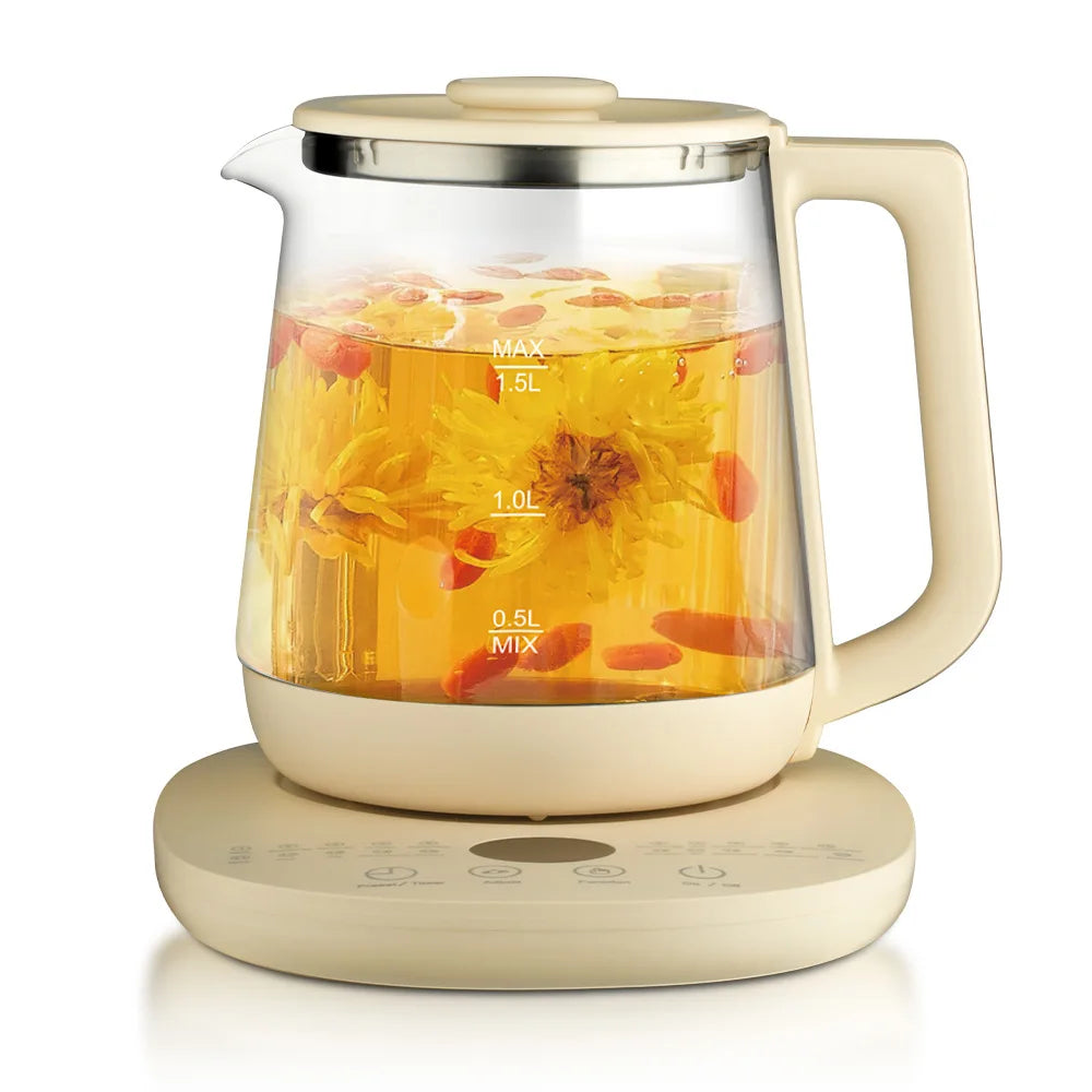 Bouilloire Électrique Verre 1.5L Intelligente - Multifonction Thé & Café
