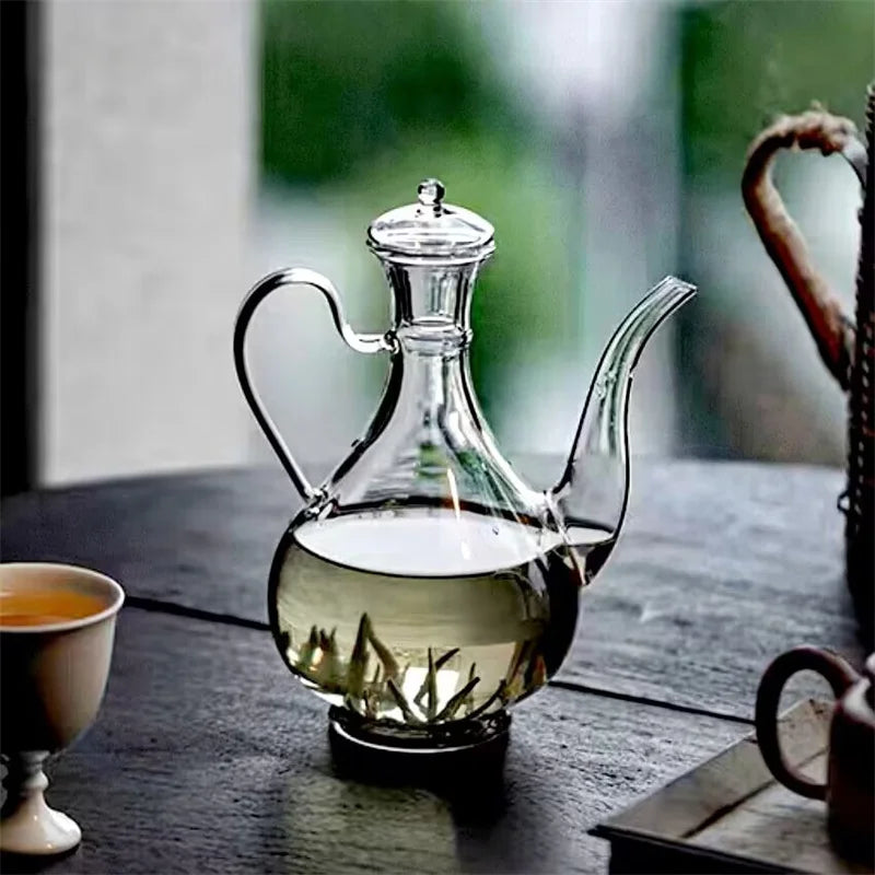 Théière en Verre 500ml - Résistante à la Chaleur pour Infusion de Thé Vert et Oolong