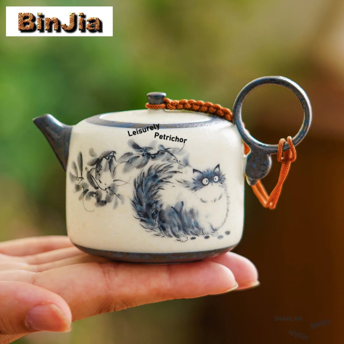 Théière en forme de chat peinte à la main de 102ml, infuseur à thé ancien, bouilloire à thé domestique avec filtre, fournitures artisanales pour boissons Dahongpao