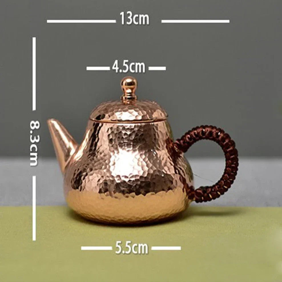 Mini Théière Cuivre Pur 200ML - Artisanale & Rétro