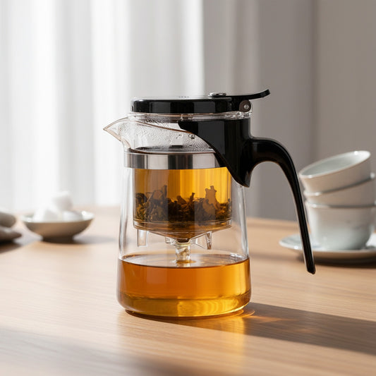 Théière en Verre SAMADOYO Résistante à la Chaleur avec Filtre Intégré