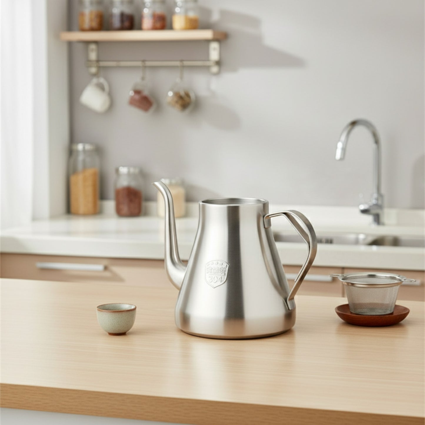 Bouilloire à Thé 1.5L Inox 304 avec Infuseur - Compatible Vitrocéramique & Gaz