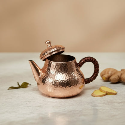 Mini Théière Cuivre Pur 200ML - Artisanale & Rétro