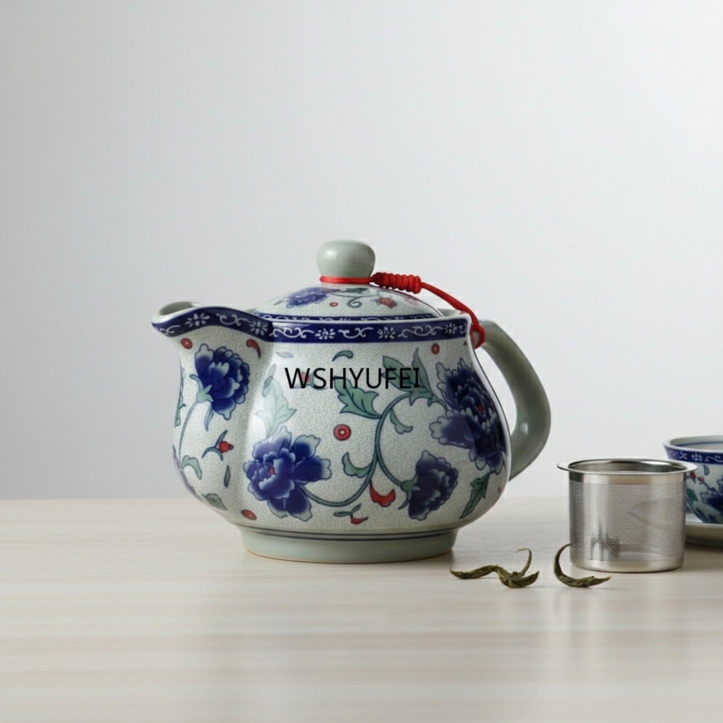 Grande Théière en Céramique Bleue et Blanche Jingdezhen - 260ml à 1000ml