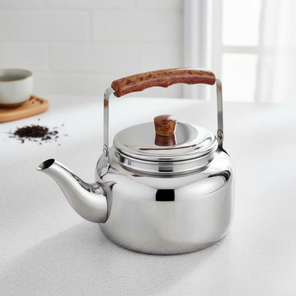 Bouilloire Théière Électrique Inox 1L pour Cuisinière Gaz/Électrique - Idéale Maison & Camping