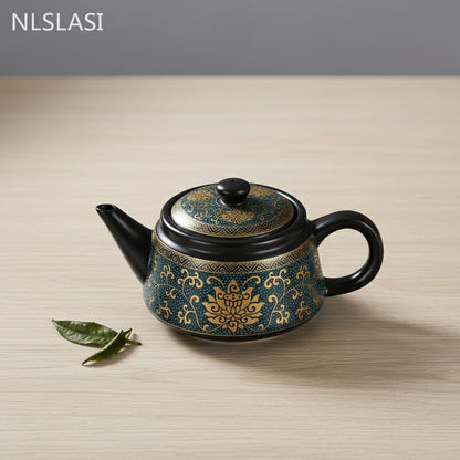 Théière Chinoise Jingdezhen en Porcelaine Noire Vintage - 240ml