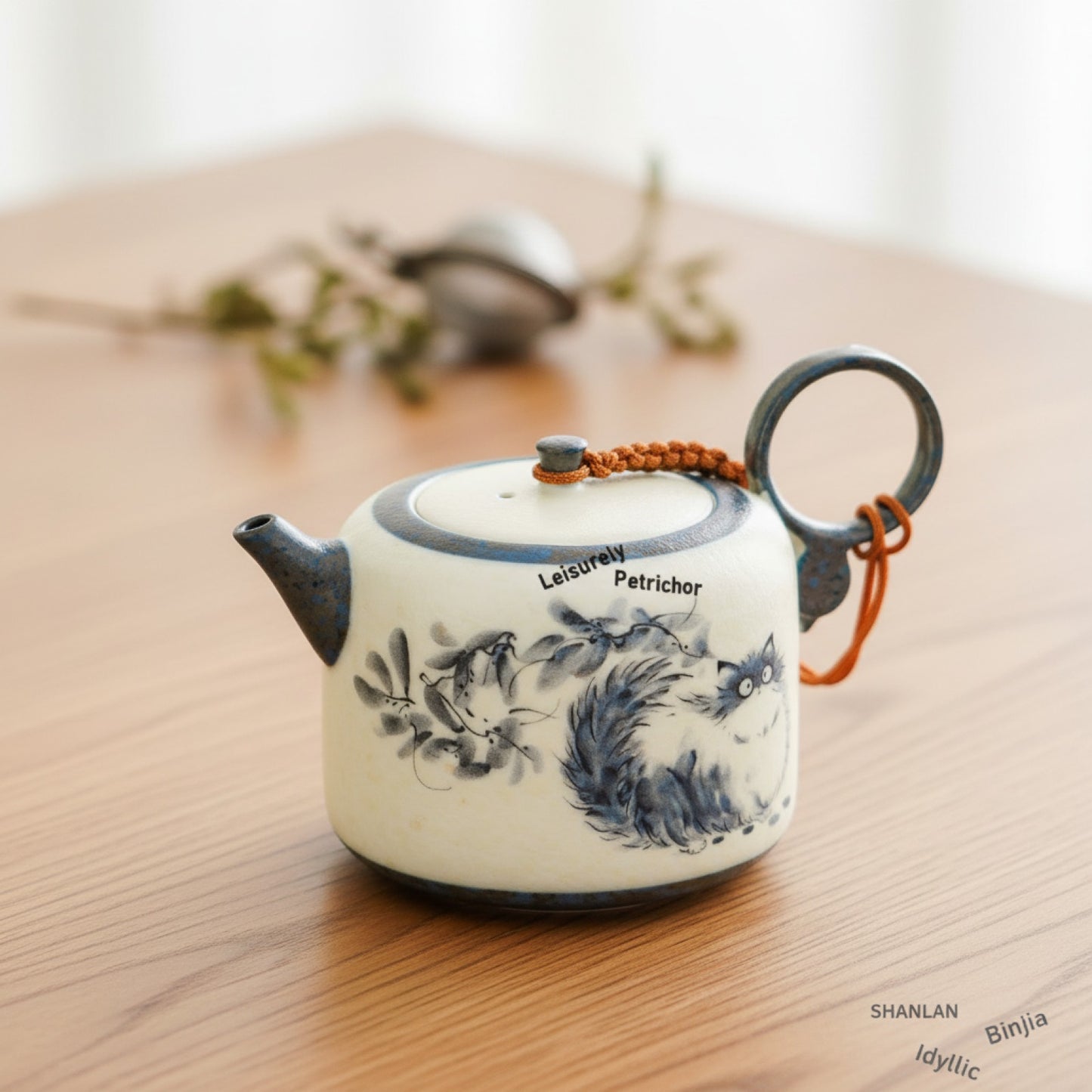 Théière en forme de chat peinte à la main de 102ml, infuseur à thé ancien, bouilloire à thé domestique avec filtre, fournitures artisanales pour boissons Dahongpao