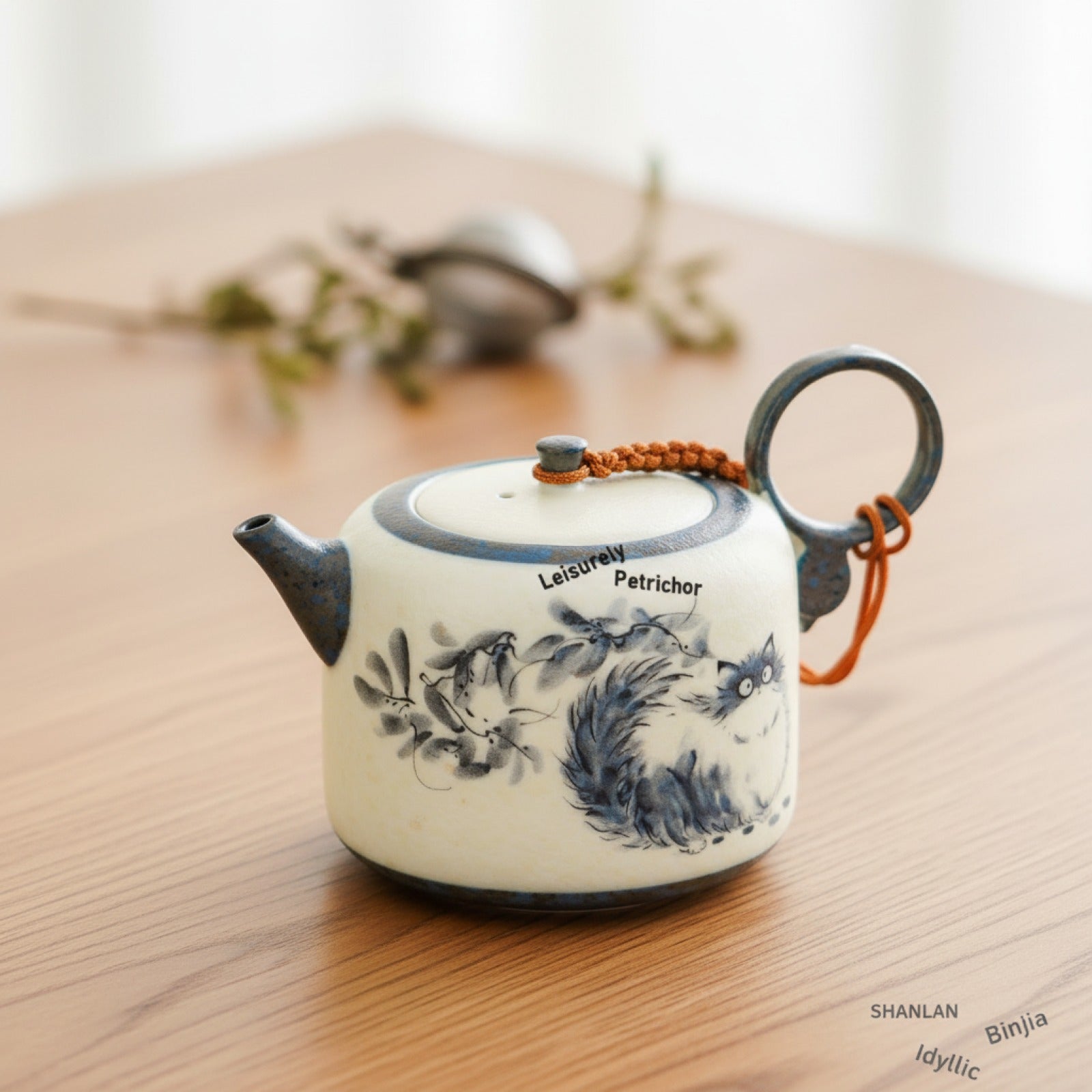 Théière en forme de chat peinte à la main de 102ml, infuseur à thé ancien, bouilloire à thé domestique avec filtre, fournitures artisanales pour boissons Dahongpao