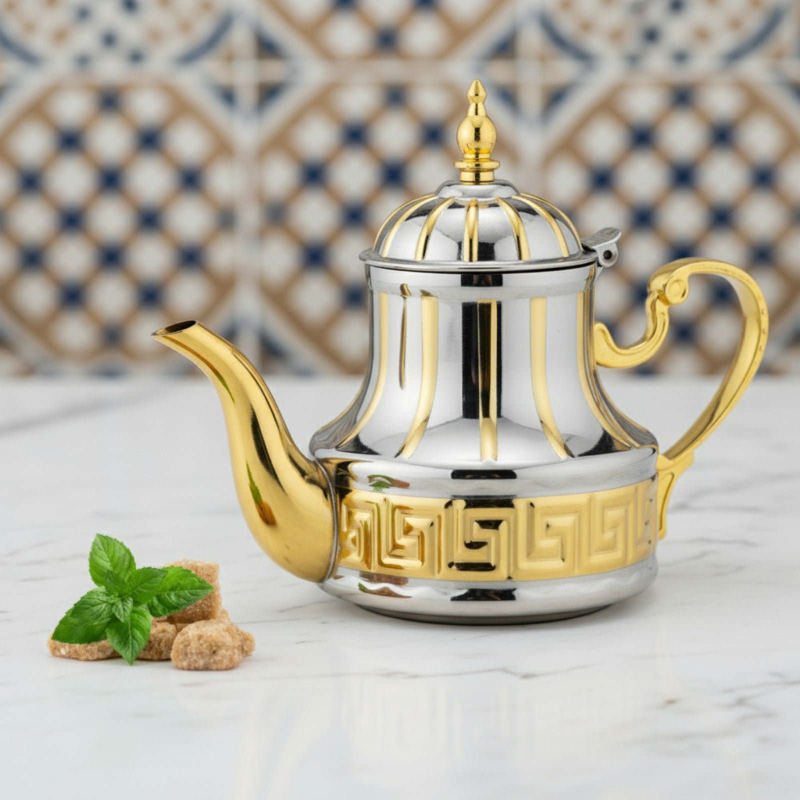 Théière Arabe 800ml en Acier Inoxydable - Style Ethnique pour Maison & Hôtel