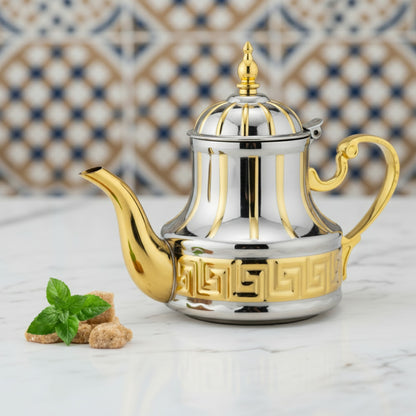 Théière Arabe 800ml en Acier Inoxydable - Style Ethnique pour Maison & Hôtel