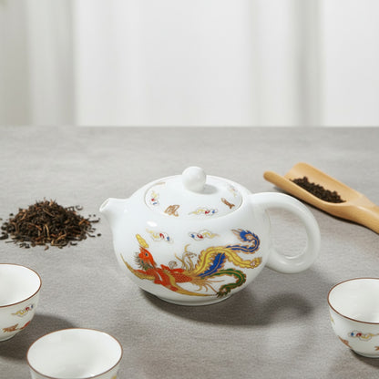 Théière Xishi Dehua en Porcelaine Blanche 230ml - Infuseur à Thé Chinois pour la Maison