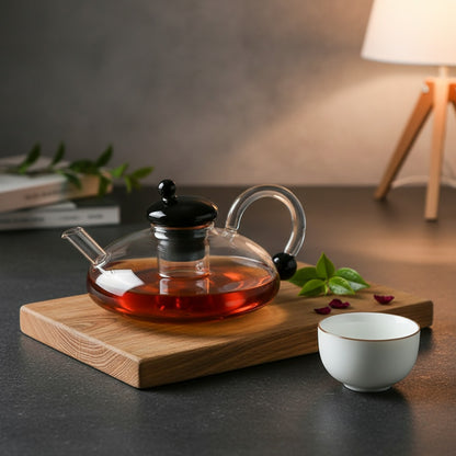 Théière créative en verre 700ml avec filtre - Résistante à la chaleur