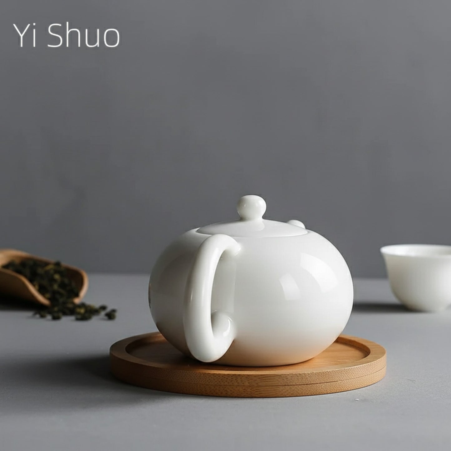 Théière TieGuanYin en céramique blanche, porcelaine de Jade, artisanat fait main