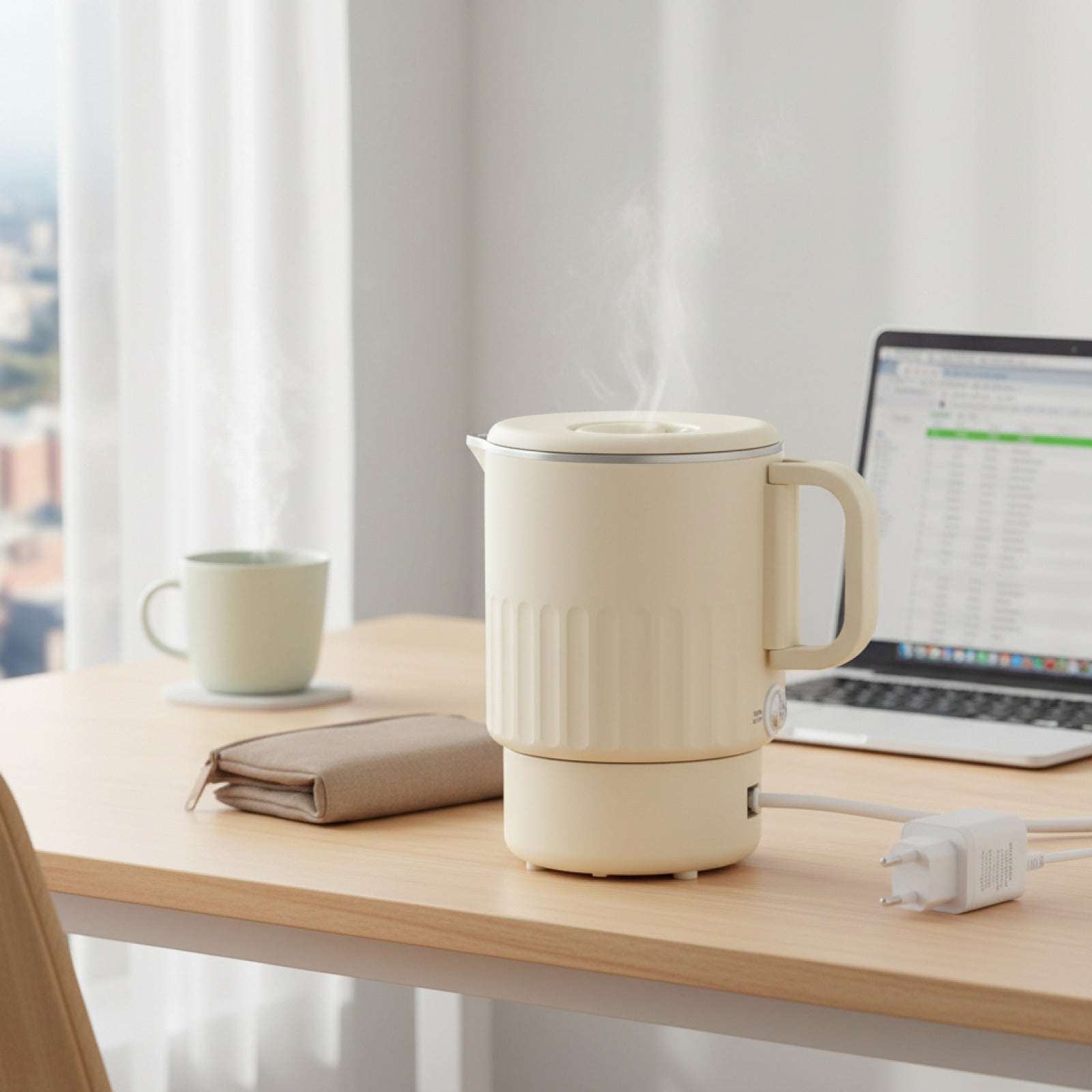 Bouilloire Électrique Portable 1000ml en Acier Inoxydable - Idéale Maison, Bureau, Voyage