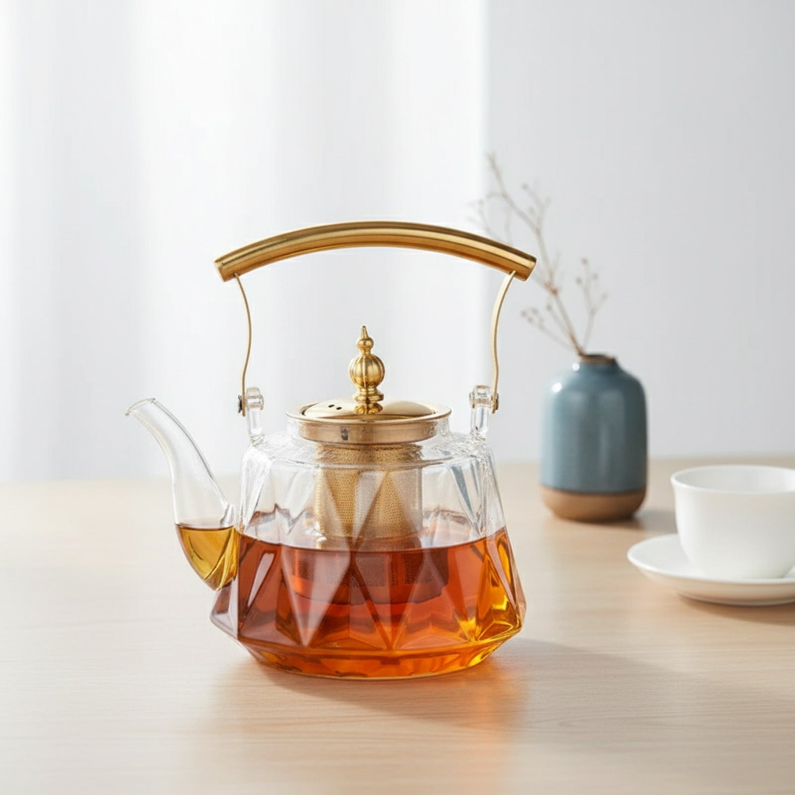Théière en Verre Résistante à la Chaleur avec Infuseur - Idéale pour le Thé et le Gaiwan