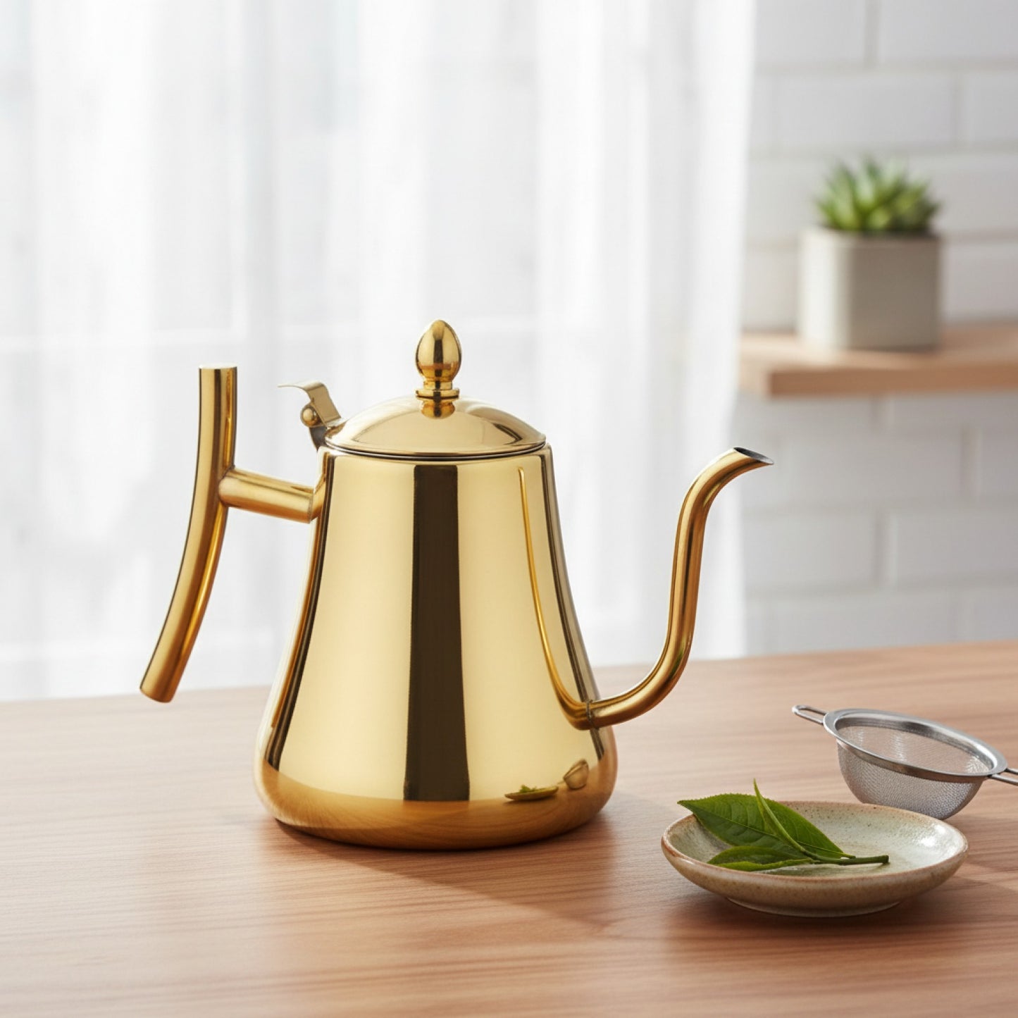 Théière Inox Épaisse avec Infuseur - Bouilloire Design pour Induction