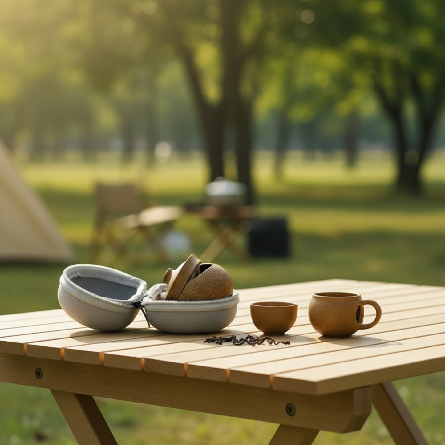 Service à Thé de Voyage Portable : Théière, Marmite et Tasse pour Camping & Outdoor