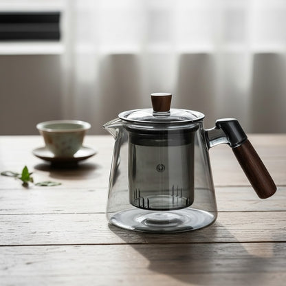 Théière en Verre avec Poignée Latérale et Filtre - Service à Thé Kung Fu