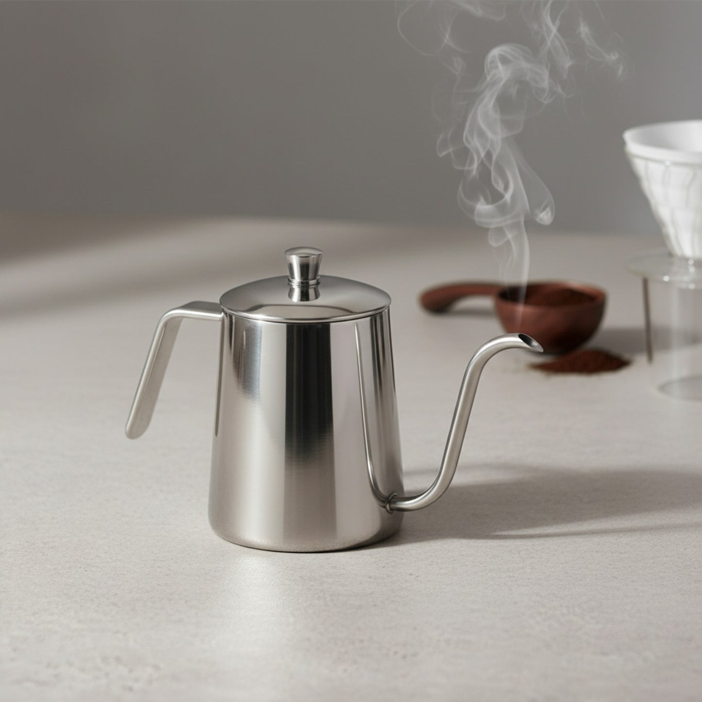 Bouilloire Col de Cygne 350ml Inox - Idéale pour Barista Maison & Café Goutte à Goutte