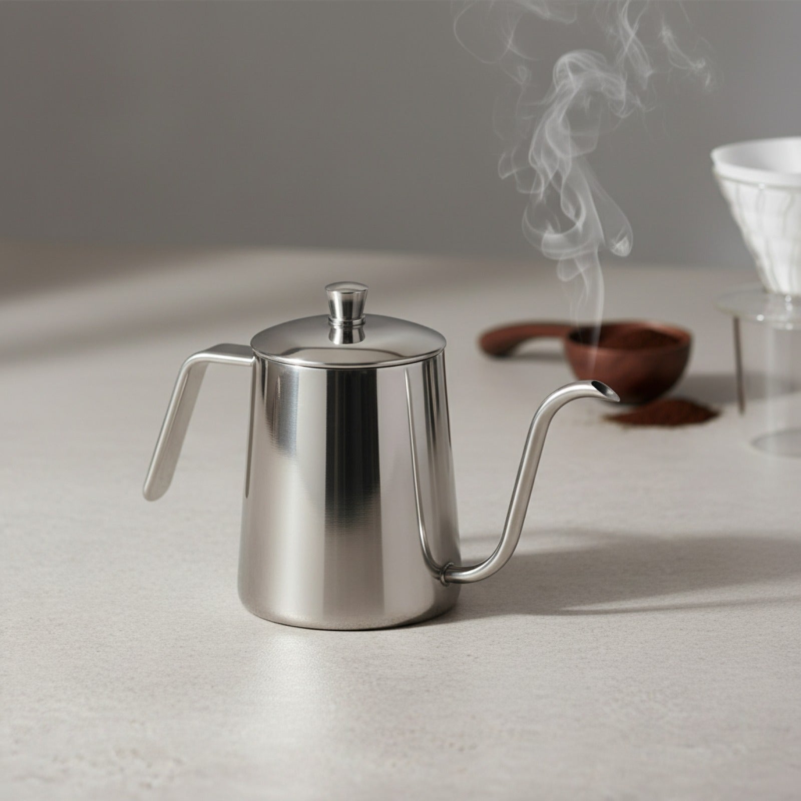 Bouilloire Col de Cygne 350ml Inox - Idéale pour Barista Maison & Café Goutte à Goutte
