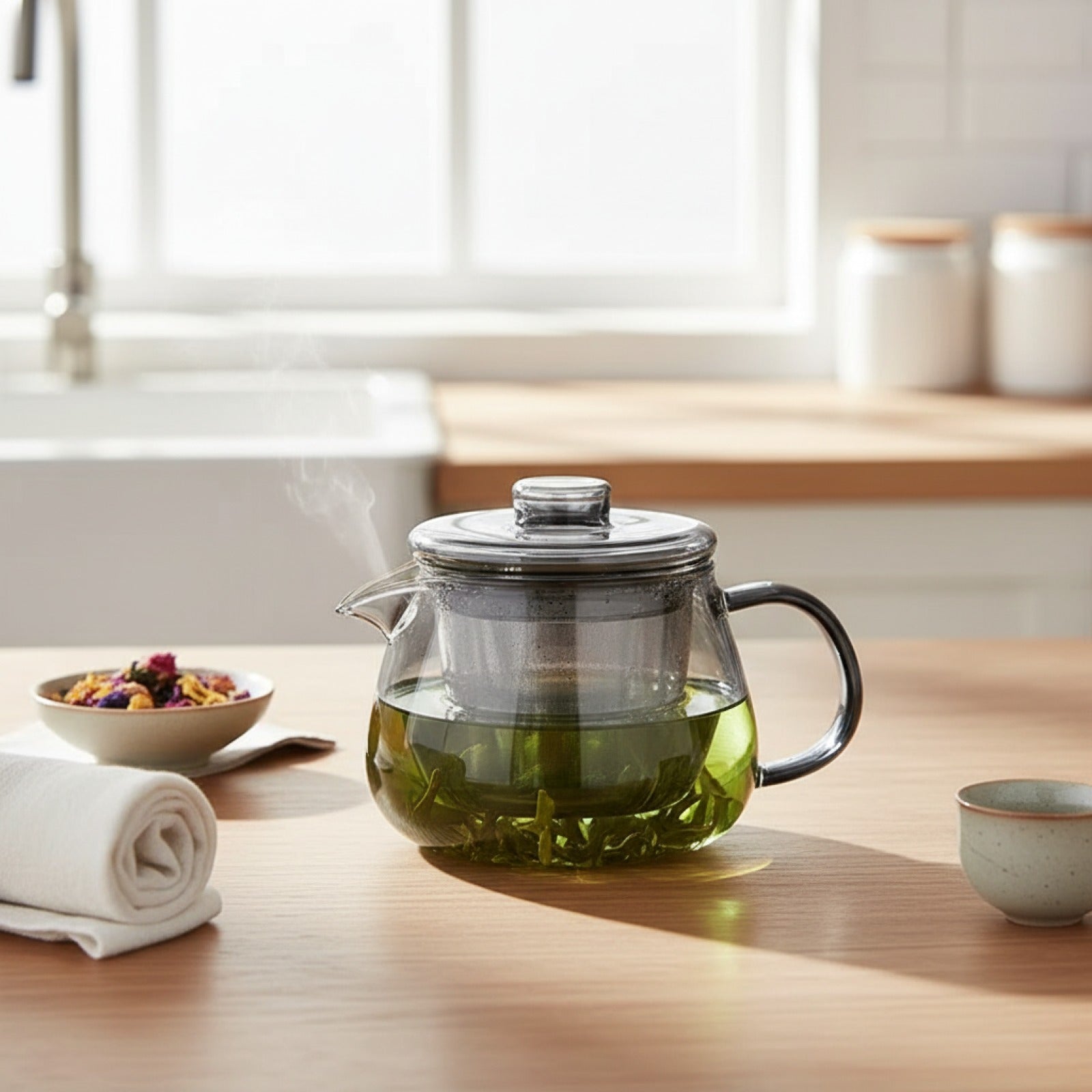 Théière en Verre avec Infuseur - Résistante et Pratique