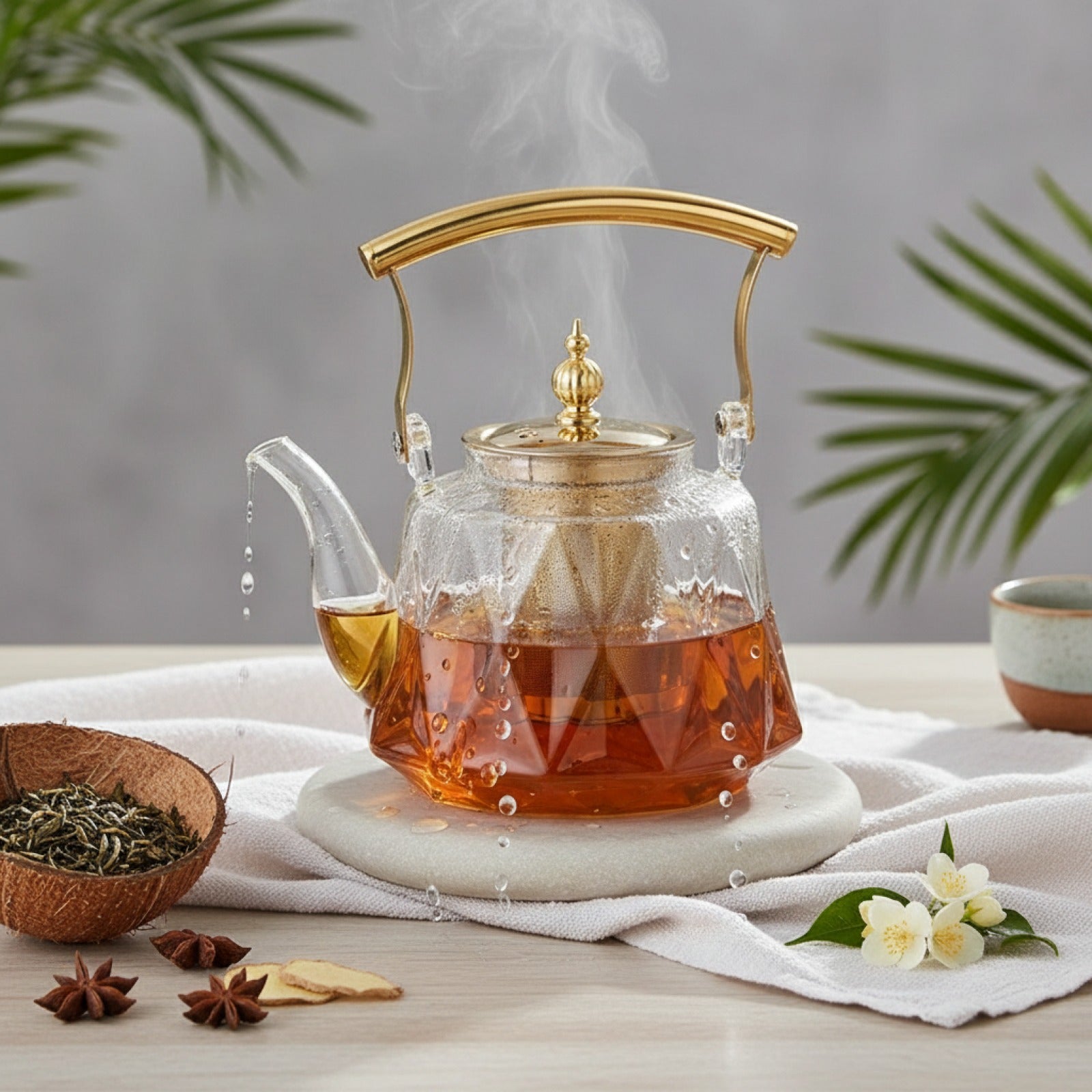 Théière en Verre Résistante à la Chaleur avec Infuseur - Idéale pour le Thé et le Gaiwan