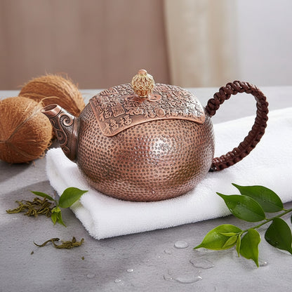 Bouilloire Artisanale en Cuivre - Théière Vintage pour Service à Thé Kung Fu