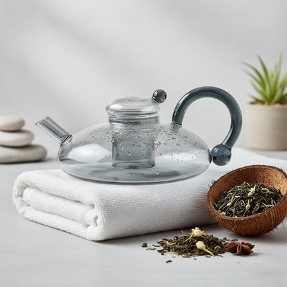 Théière en Verre Transparent avec Infuseur - Élégante et Résistante à la Chaleur