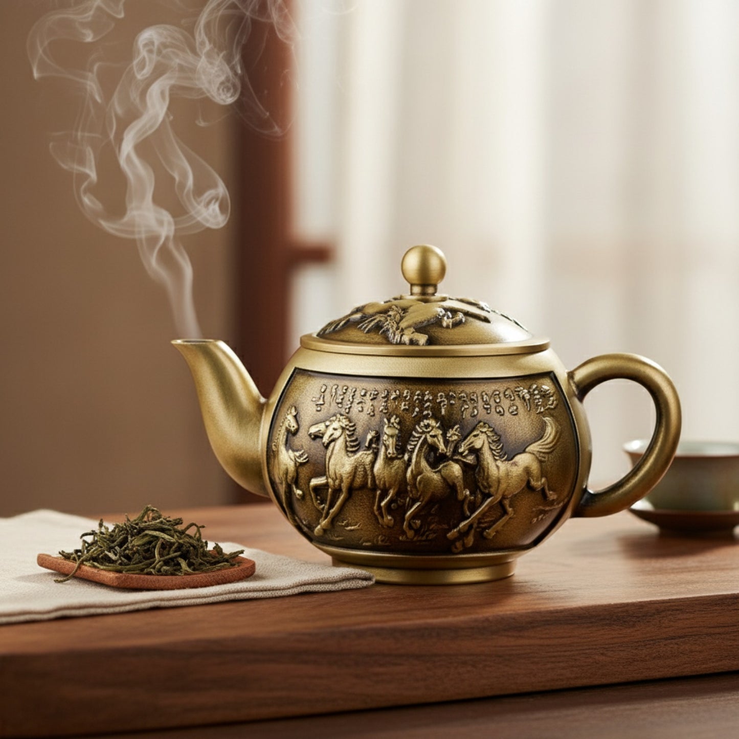 Théière Chinoise Vintage en Cuivre - Service à Thé Kung Fu Résistant à la Chaleur