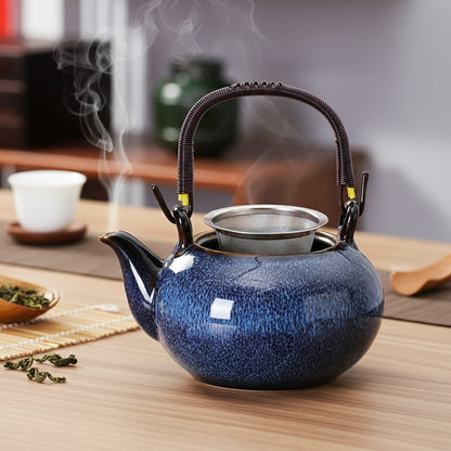 Théière Kung Fu Japonaise en Céramique Simple avec Filtre
