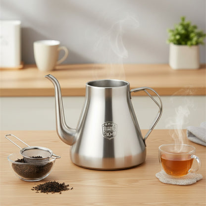 Bouilloire à Thé 1.5L Inox 304 avec Infuseur - Compatible Vitrocéramique & Gaz
