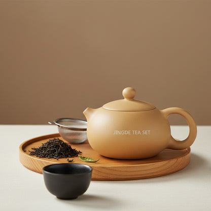 Théière artisanale en céramique noire - Design créatif, infuseur inclus
